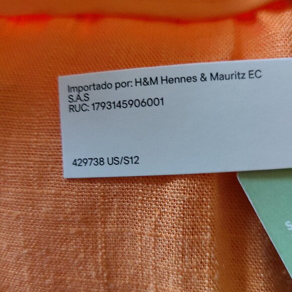 DIVIDED BY H&M WIDE LEG RAYON/ LINEN BLEND SILK-LIKE FEEL IN APRICOT SIZE US XL - Picture 6 of 11